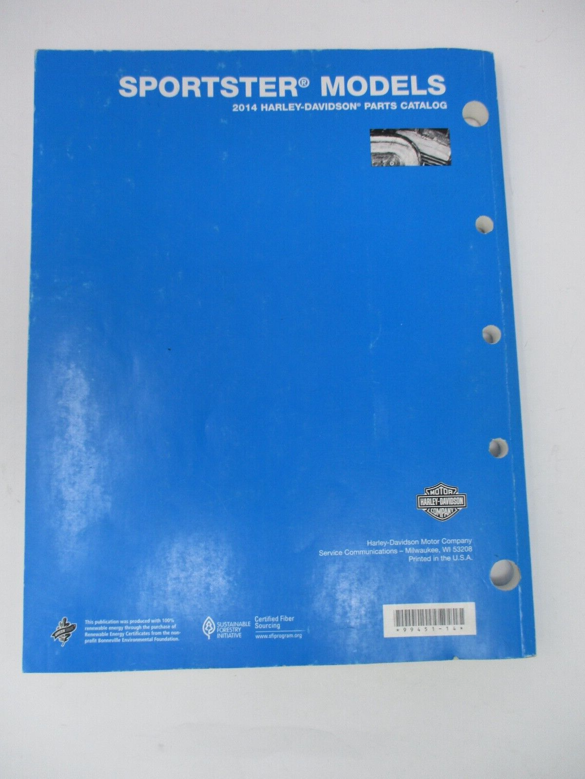 Harley-Davidson Sportster Models 2014 Parts Catalog 99451-14