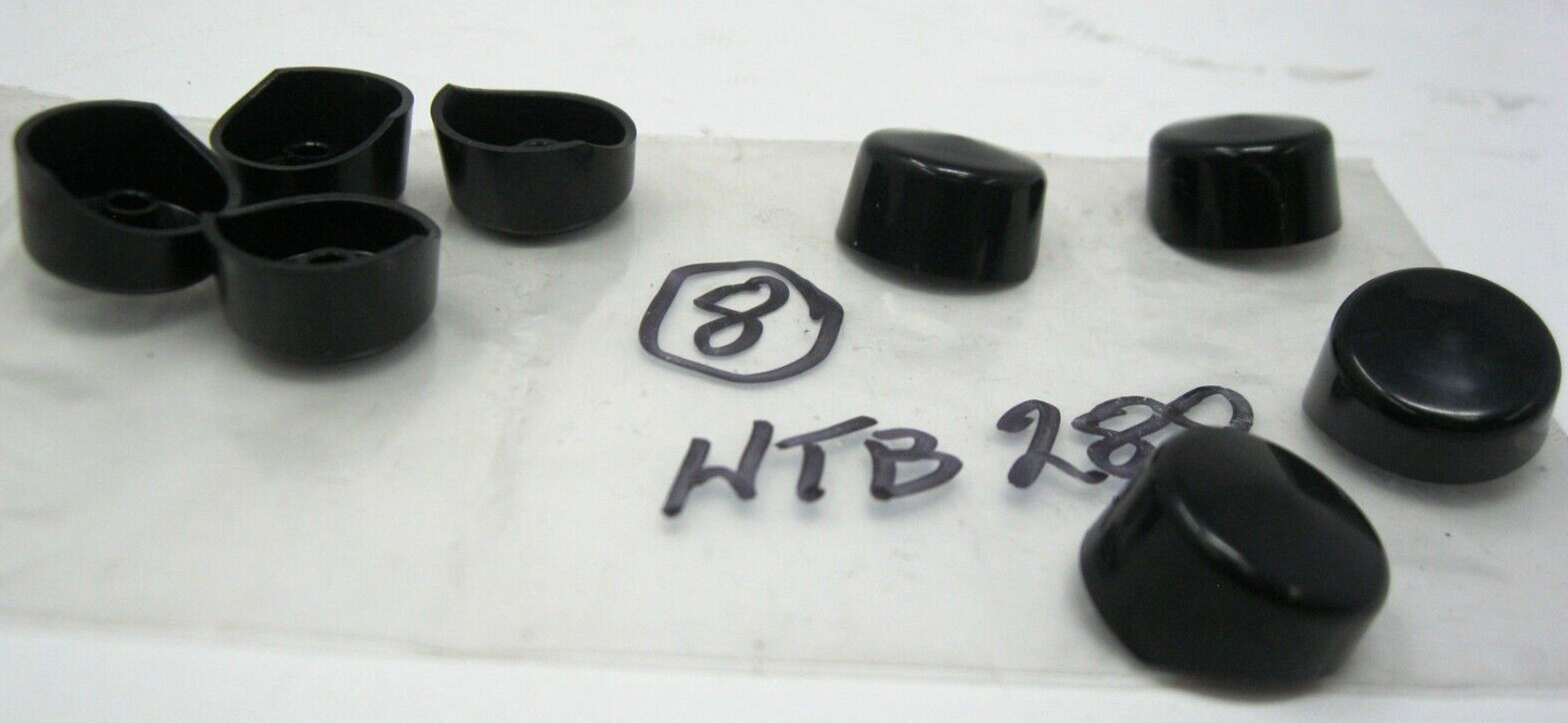 Hot Toppers 7/16" Hex Bolt Head or  3/16" Allen Covers - Black (8-Pack)  HTB288