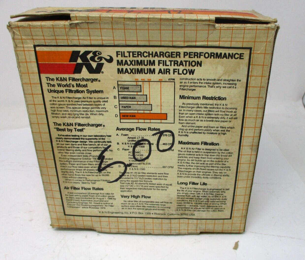 K&N Air Filter Element  Robison HD '86-'87 XL OEM 29036-86T