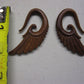 BROWN SANDALWOOD ANGEL WING TRIBAL EARRINGS EAR HOOKS