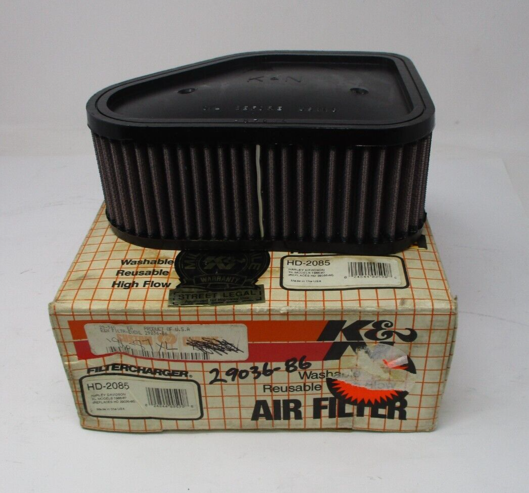 K&N High-Flow Washable Reusable High Flow Air Filter for XL '86-'87 HD-2085