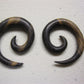 BROWN WOODEN SPIRAL TRIBAL EARRINGS
