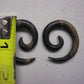 BROWN WOODEN SPIRAL TRIBAL EARRINGS