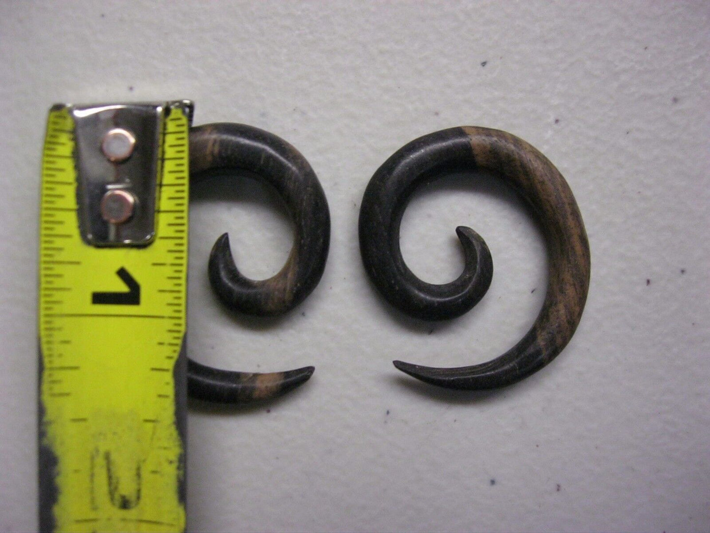 BROWN WOODEN SPIRAL TRIBAL EARRINGS