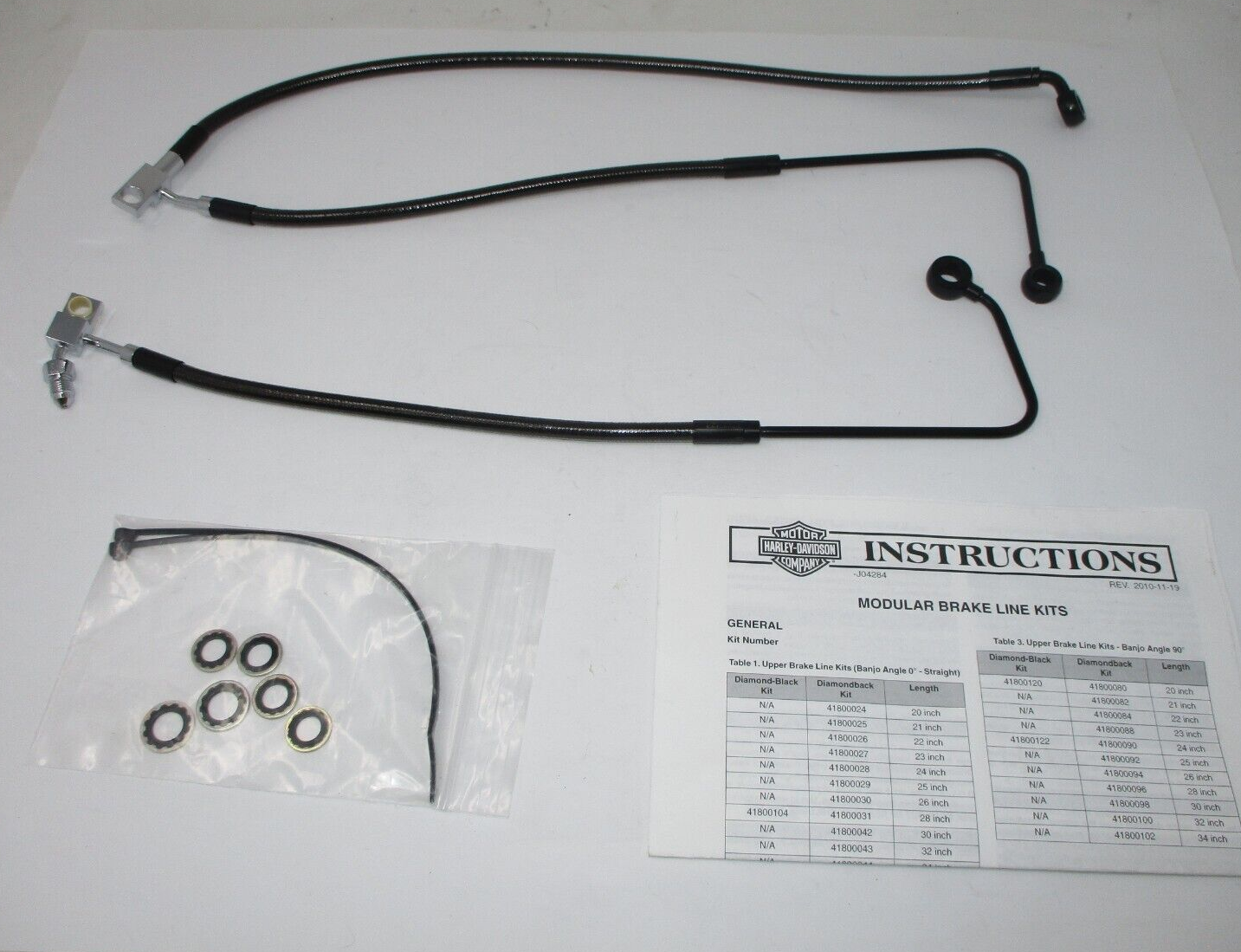 Harley-Davidson Black  Lower ABS Brake Line Kit 91500014