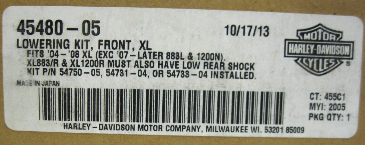 Harley-Davidson OEM 05-08 XL Front Fork Lowering Kit 45480-05