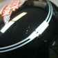 Harley Davidson OEM FLHTC Fuel Tank Vivid Black Silver Stripes  61360-08BHY