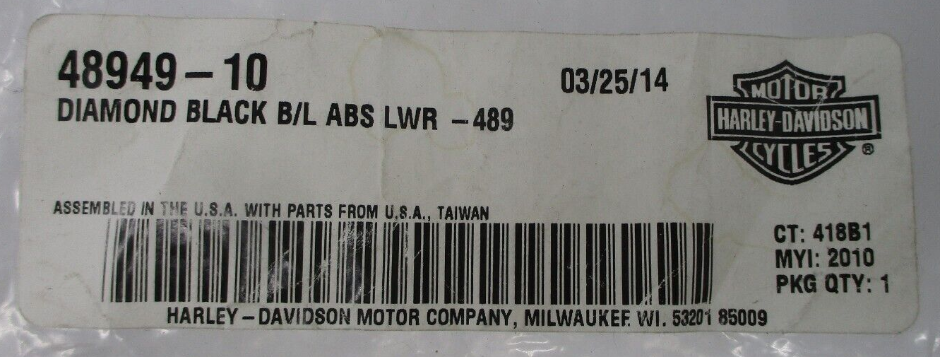 Harley-Davidson Diamond Black  Brake Line ABS Lower 48949-10