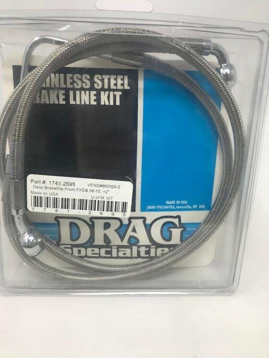 Drag Specialties OEM Brakeline, Front FXDB 06-10, +2'' 1741-2695