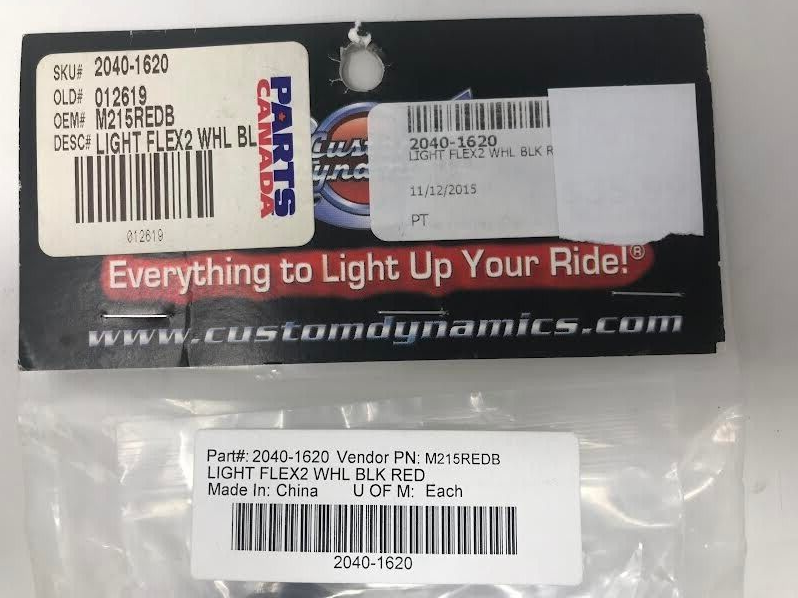 Custom Dynamics OEM Light Flex2 WHL BLK Red 2040-1620