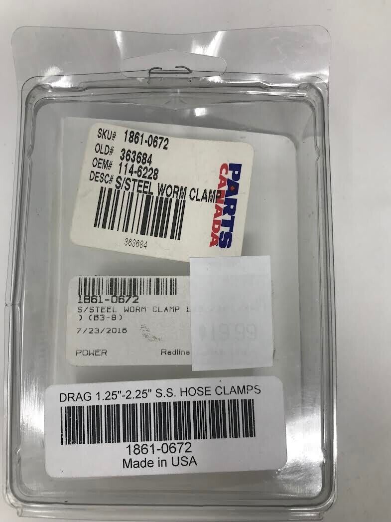 Drag Specialties OEM Stainless Clamps 1.25''-2.25'' 1861-0672