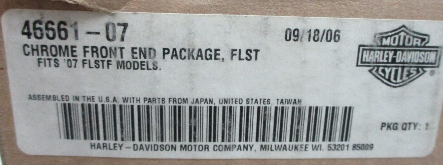 Harley-Davidson OEM 2007 FLSTF Chrome Front End Package 46661-07