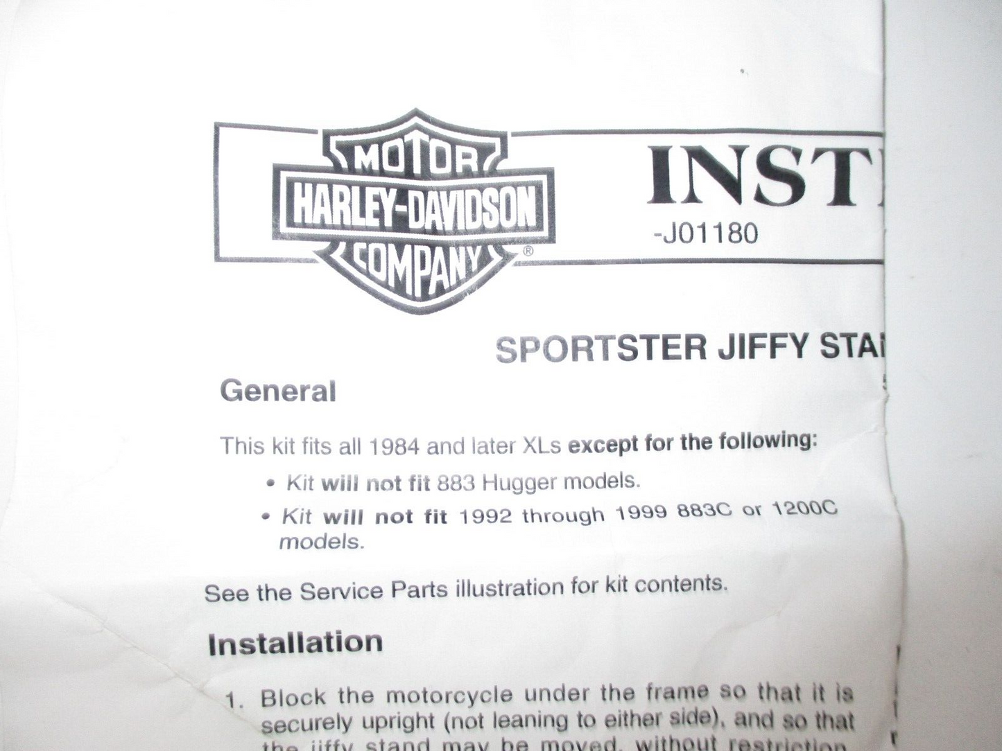 Harley-Davidson Sportster Jiffy Stand Extension Kit 50212-98