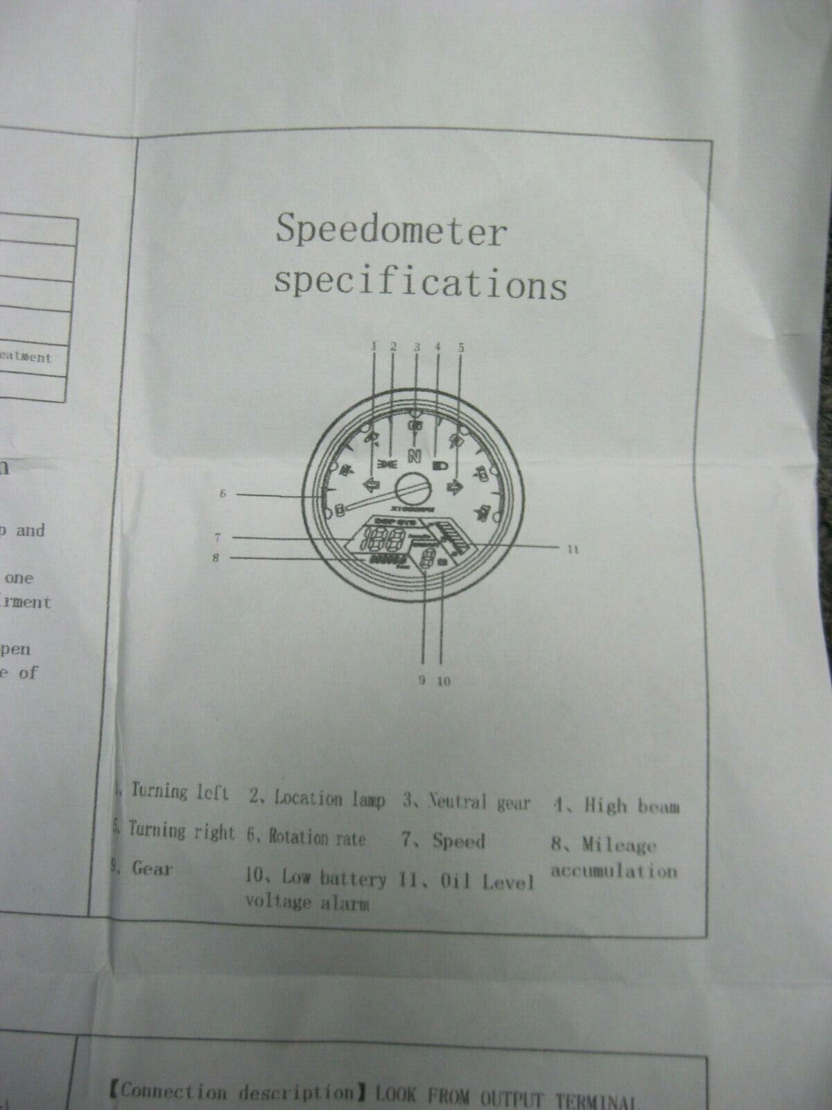 Universal Motorcycle Digital Speedometer with Tachometer / LED Indicators