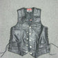 Motorcycle Biker Jacket Mens Size XS Leather Vest Buffalo Snap Button Front