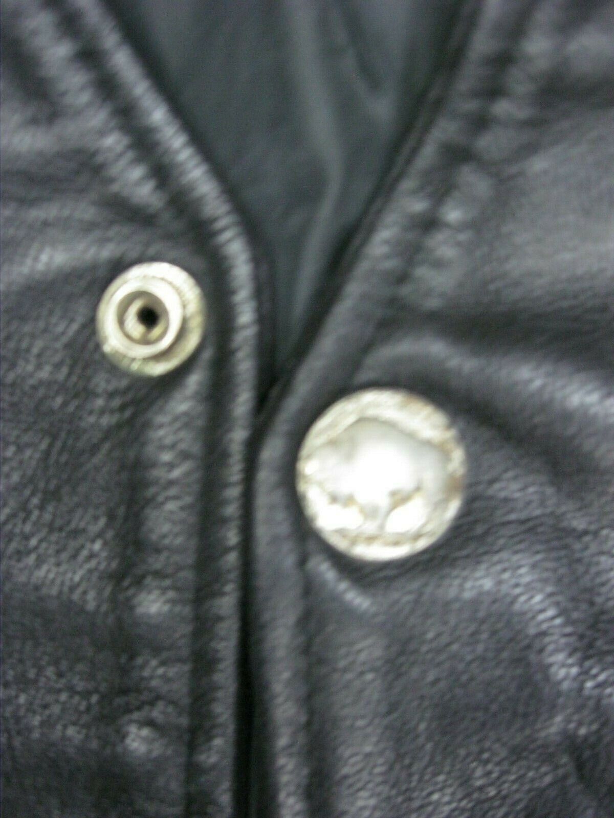 Motorcycle Biker Jacket Mens Size XS Leather Vest Buffalo Snap Button Front