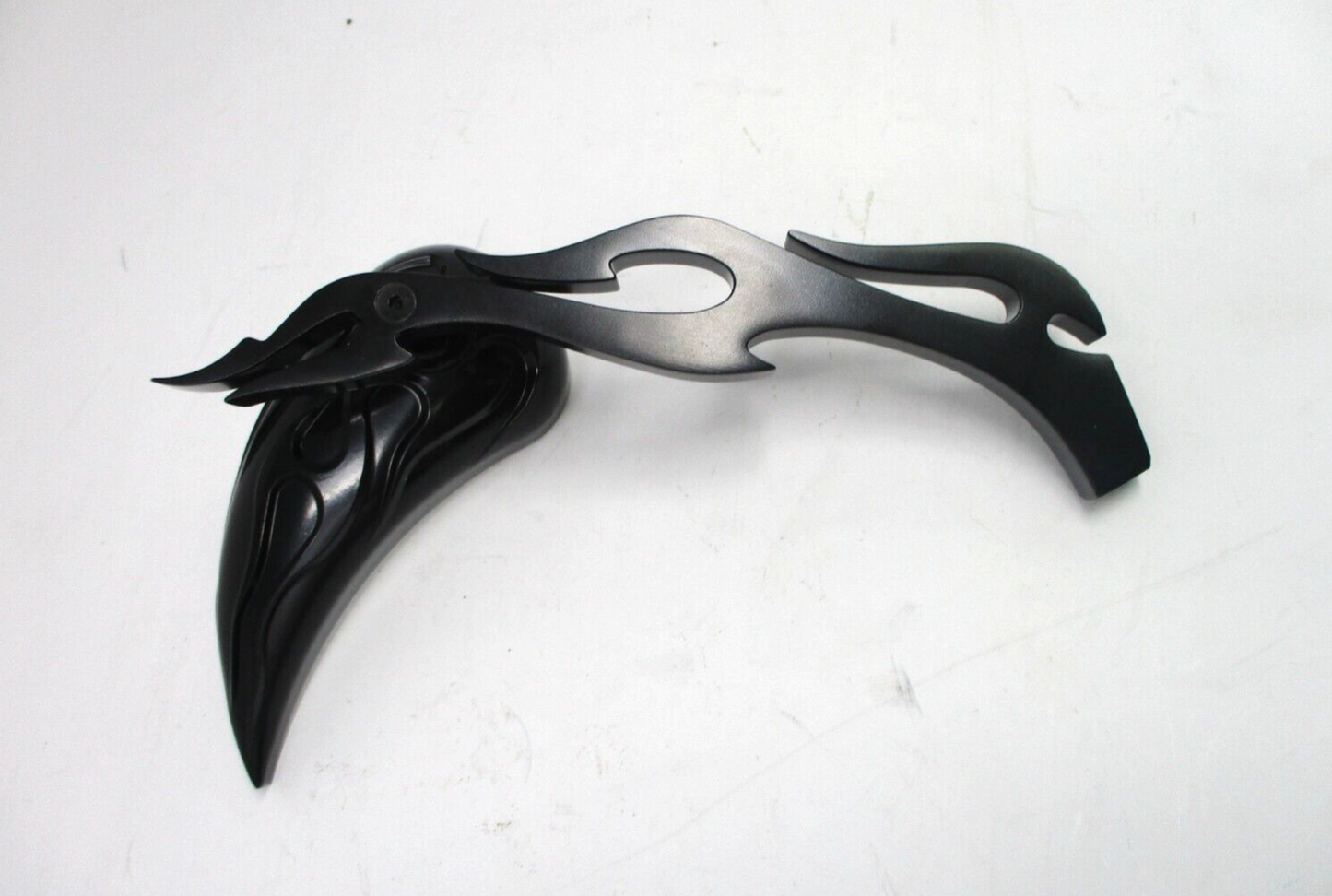 Drag Specialties Flame Teardrop Mirror Flame Stem, Black (6in. L Stem)  0640-028