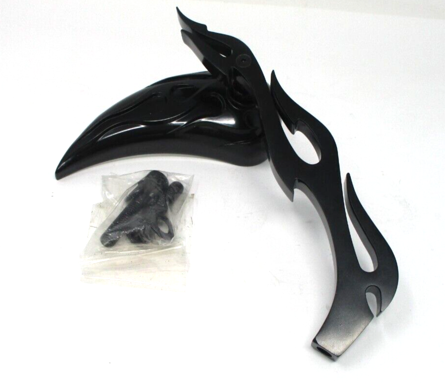 Drag Specialties Flame Teardrop Mirror Flame Stem, Black (6in. L Stem)  0640-028