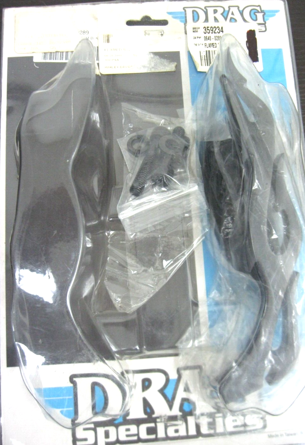 Drag Specialties Flame Teardrop Mirror Flame Stem, Black (6in. L Stem)  0640-028