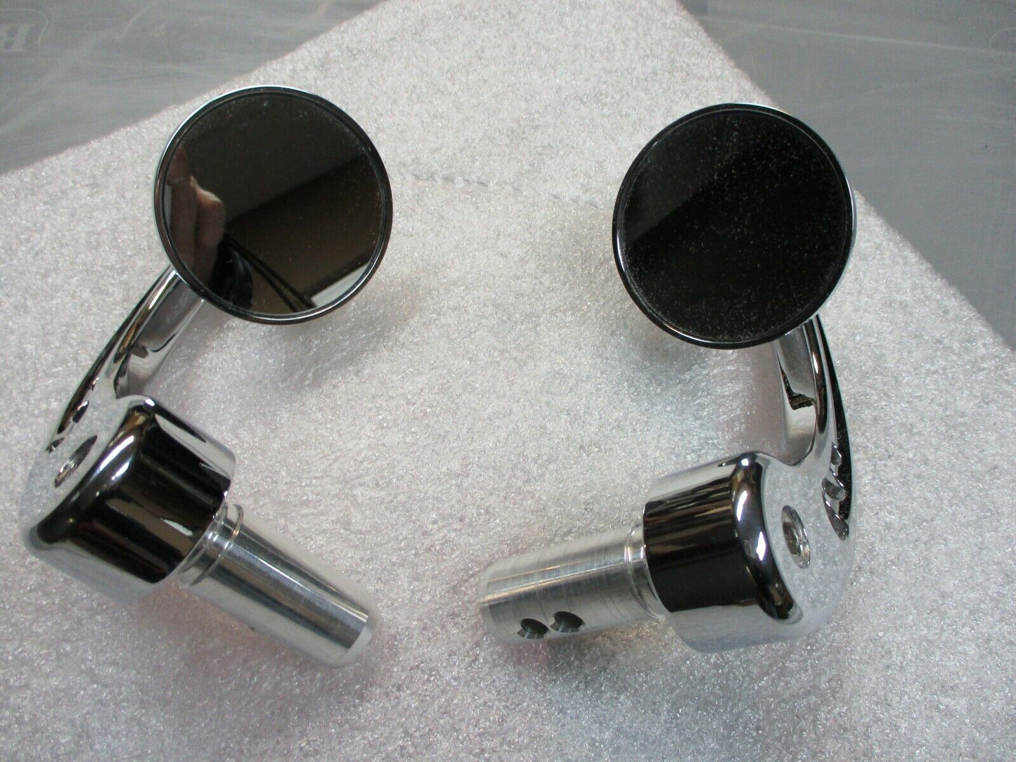 Joker Machine Chrome Billet 2-1/4 Bar End Mirrors Stem Type C 070703-1