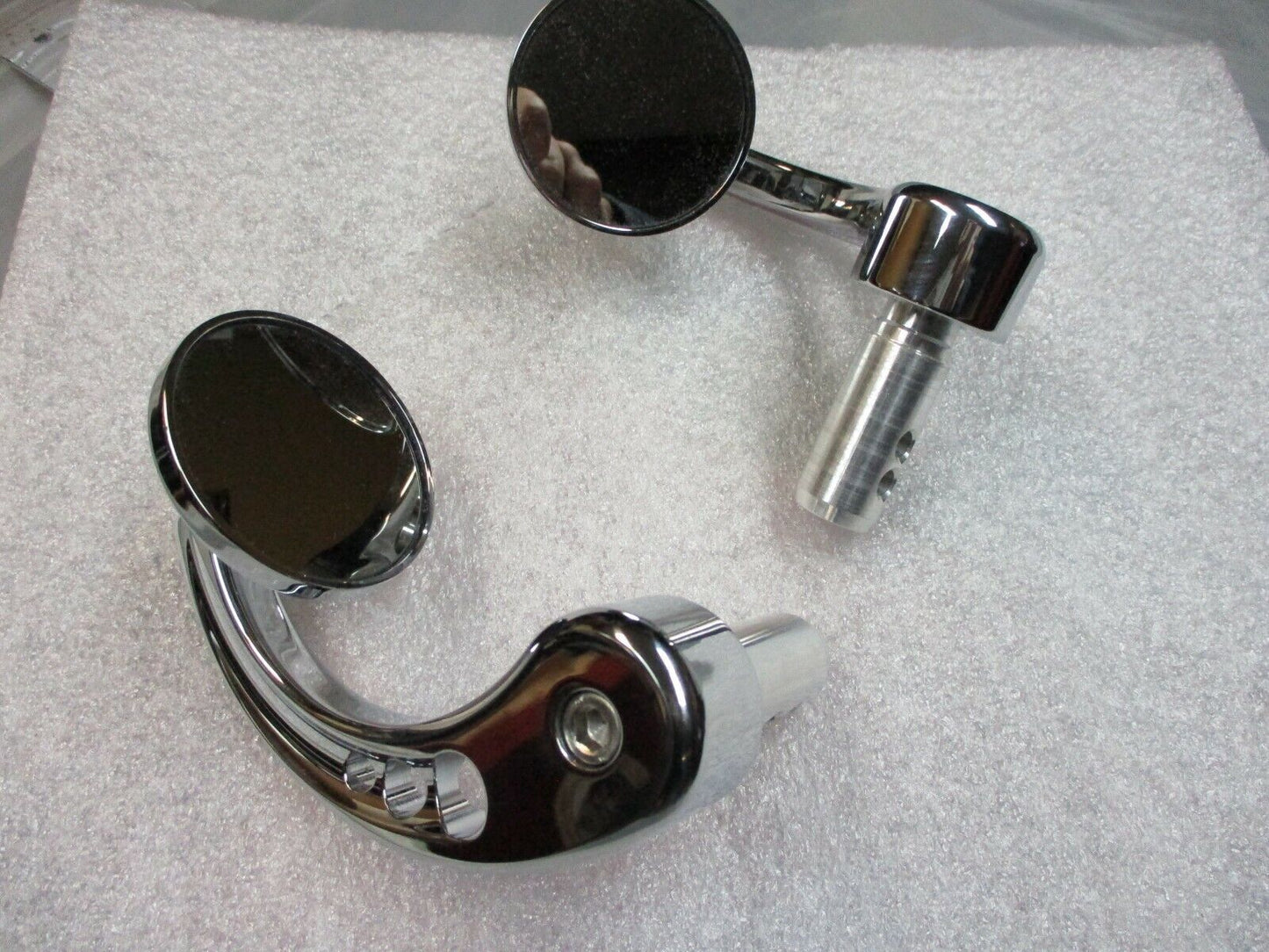 Joker Machine Chrome Billet 2-1/4 Bar End Mirrors Stem Type C 070703-1