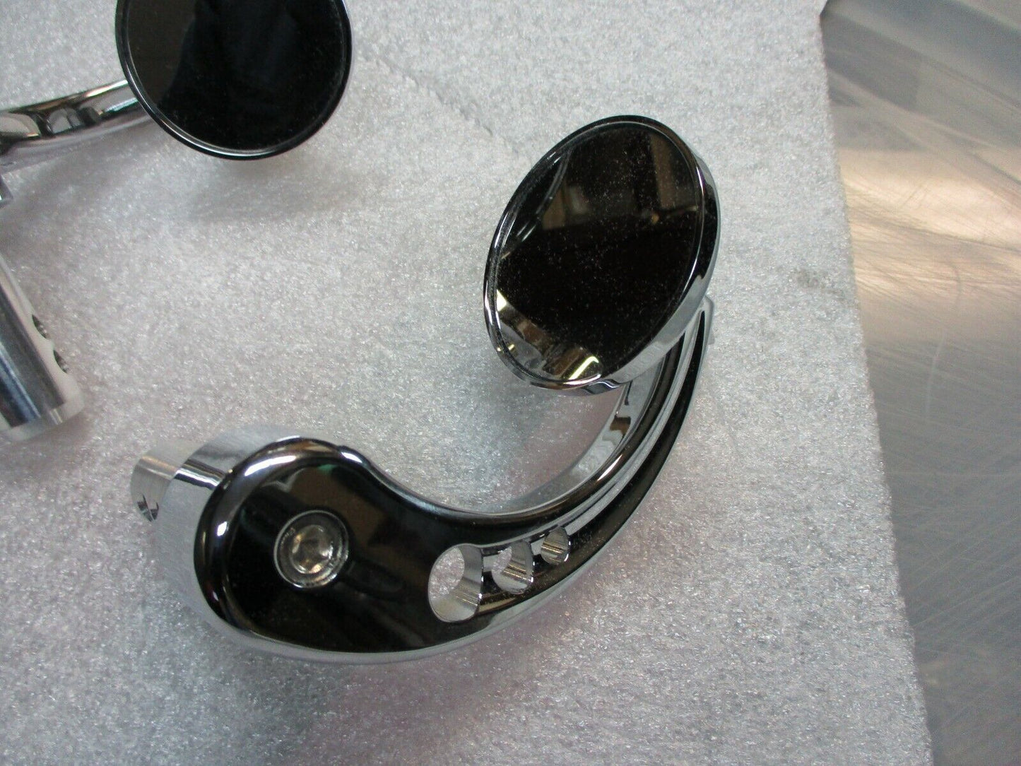 Joker Machine Chrome Billet 2-1/4 Bar End Mirrors Stem Type C 070703-1