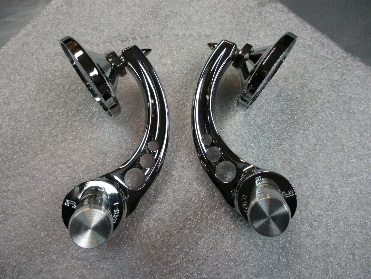 Joker Machine Chrome Billet 2-1/4 Bar End Mirrors Stem Type C 070703-1
