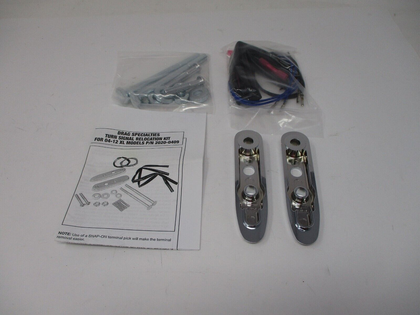 Drag Specialties Chrome Rear Turn Signal Relocation Kit 2020-0409