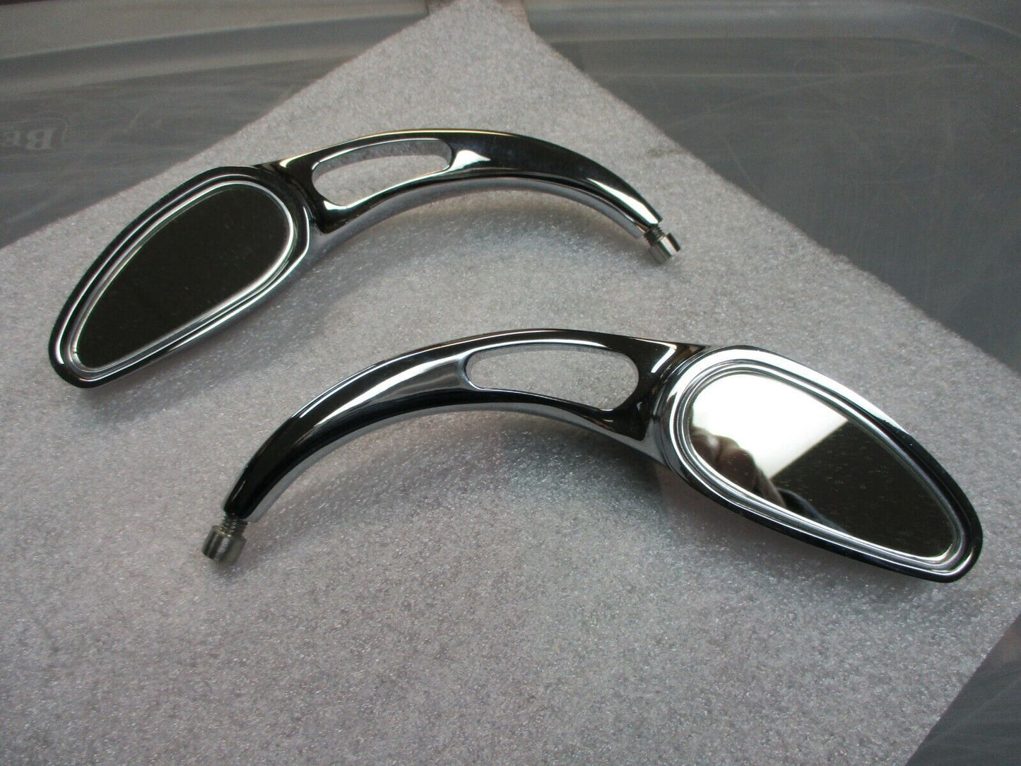 Apollo 13 Mirrors By Rebuffini Solid Chrome Billet 746712 fits Harley Davidson