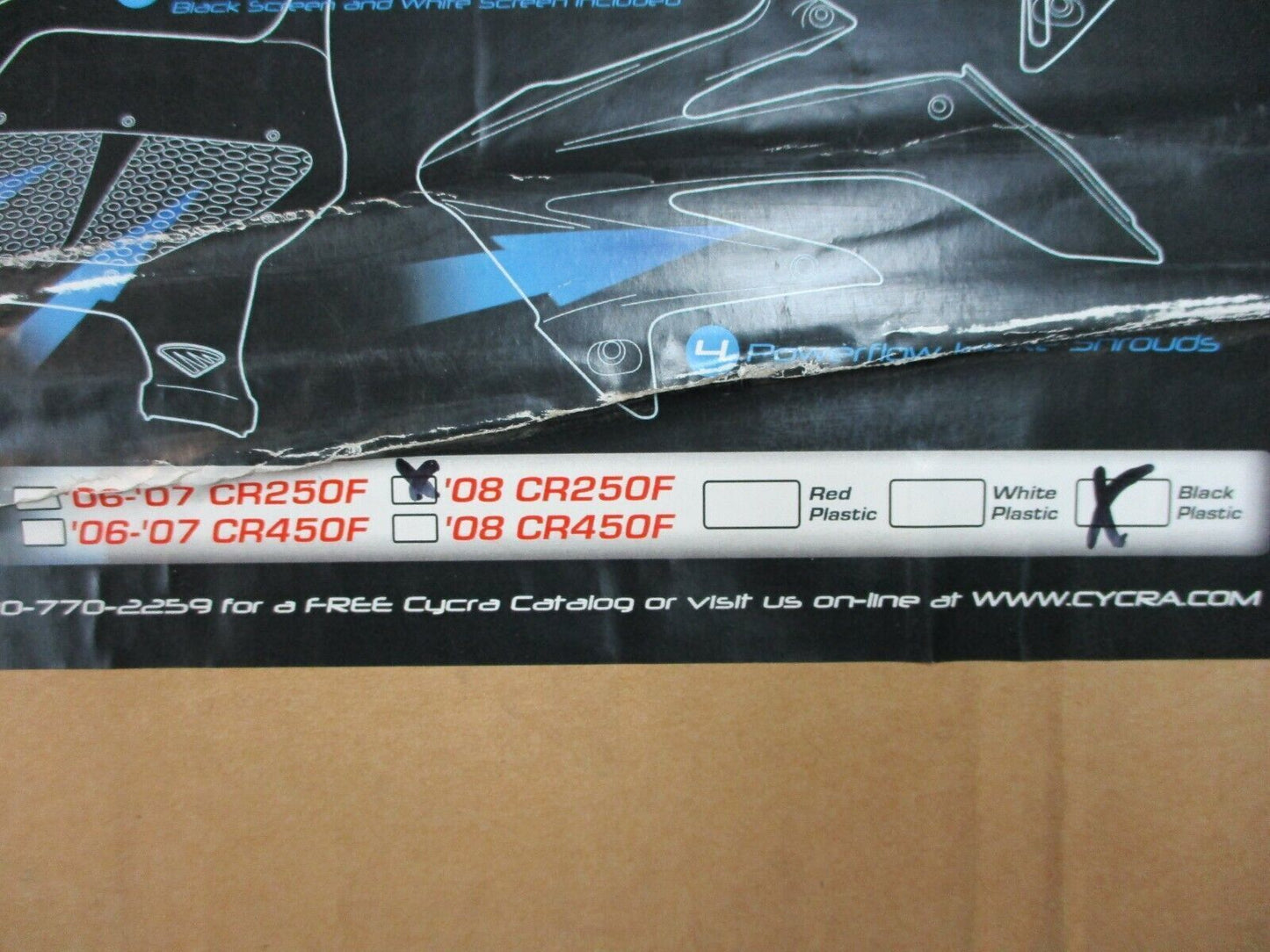 CYCRA Powerflow Intake Race System Body Kit Black 2008 Honda CR 250 F 9011-12