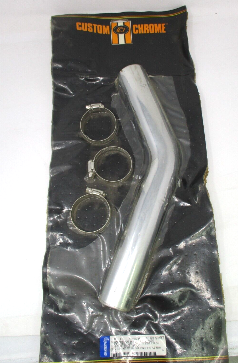 Dyna Chrome Rear Heat Shield for Dyno Power Stagger Dual Exhaust