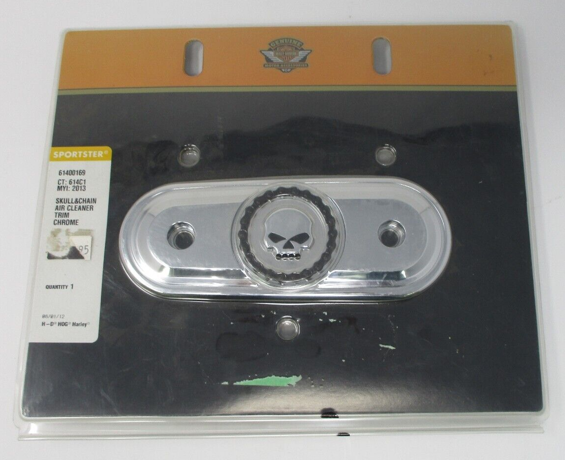 Harley Davidson OEM Skull & Chain Air Cleaner Trim Chrome 61400169
