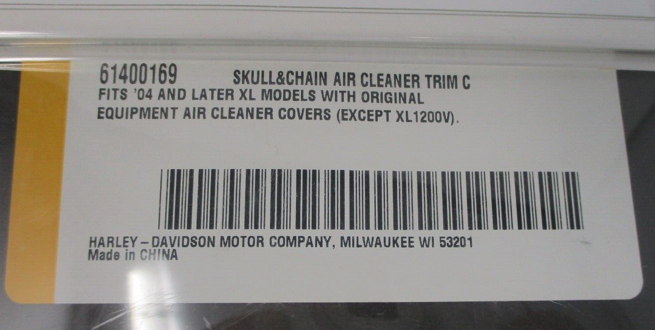 Harley Davidson OEM Skull & Chain Air Cleaner Trim Chrome 61400169