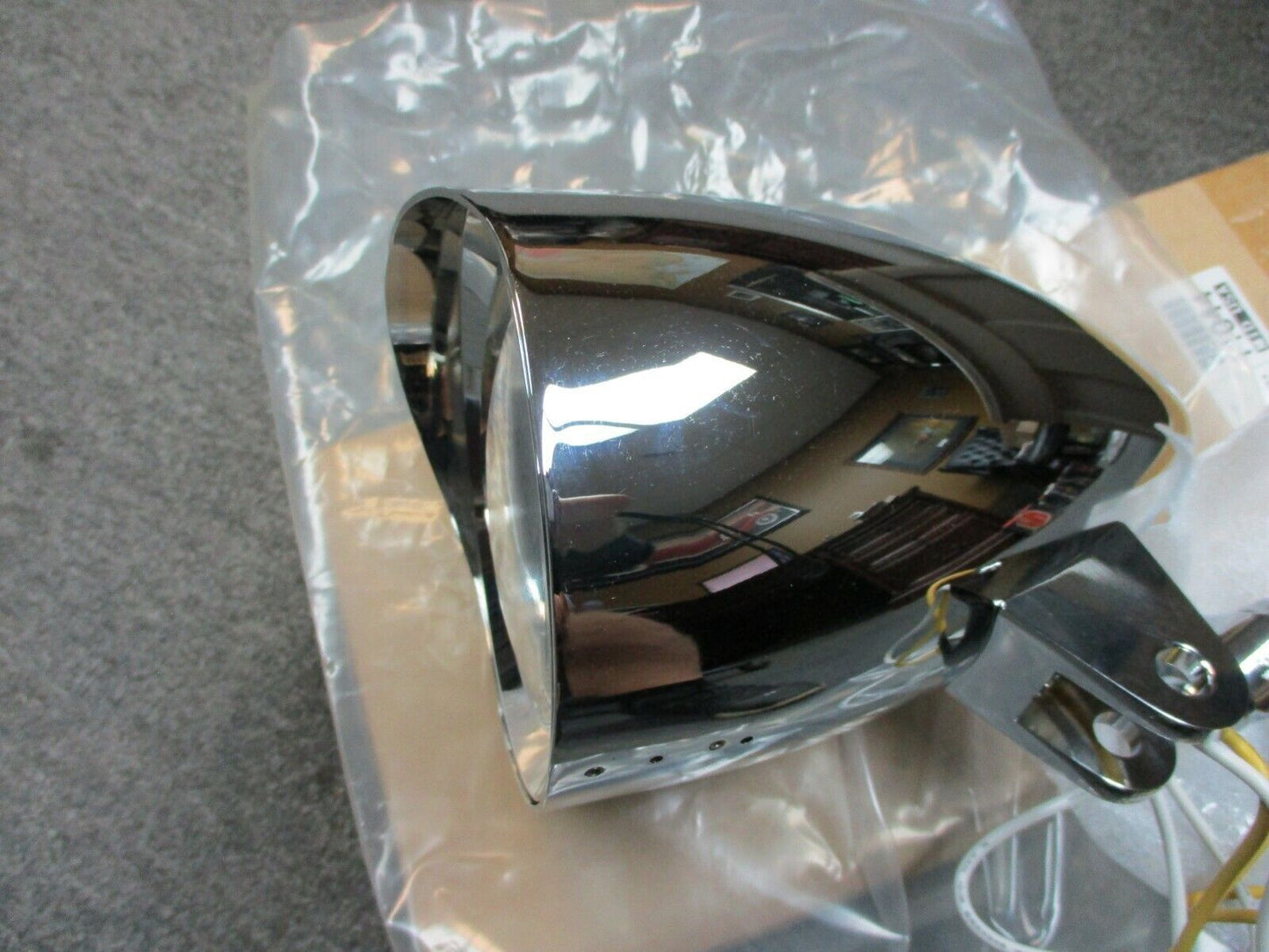 Mid USA Custom Headlight Assembly 11044 Chrome 4 1/2" by 6 1/2" Long