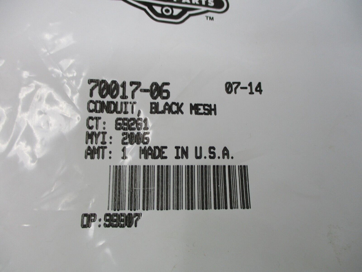 Harley Davidson OEM Black Mesh Conduit 70017-06