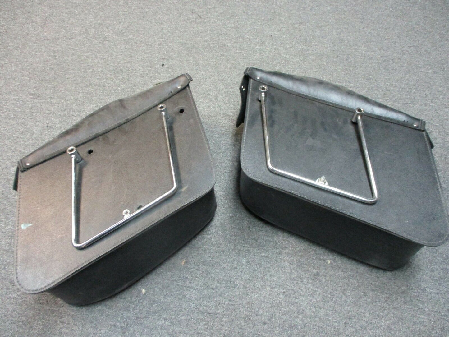 Saddle Bags Leather Black Aftermarket Roadkrome fits Harley Davidson Models