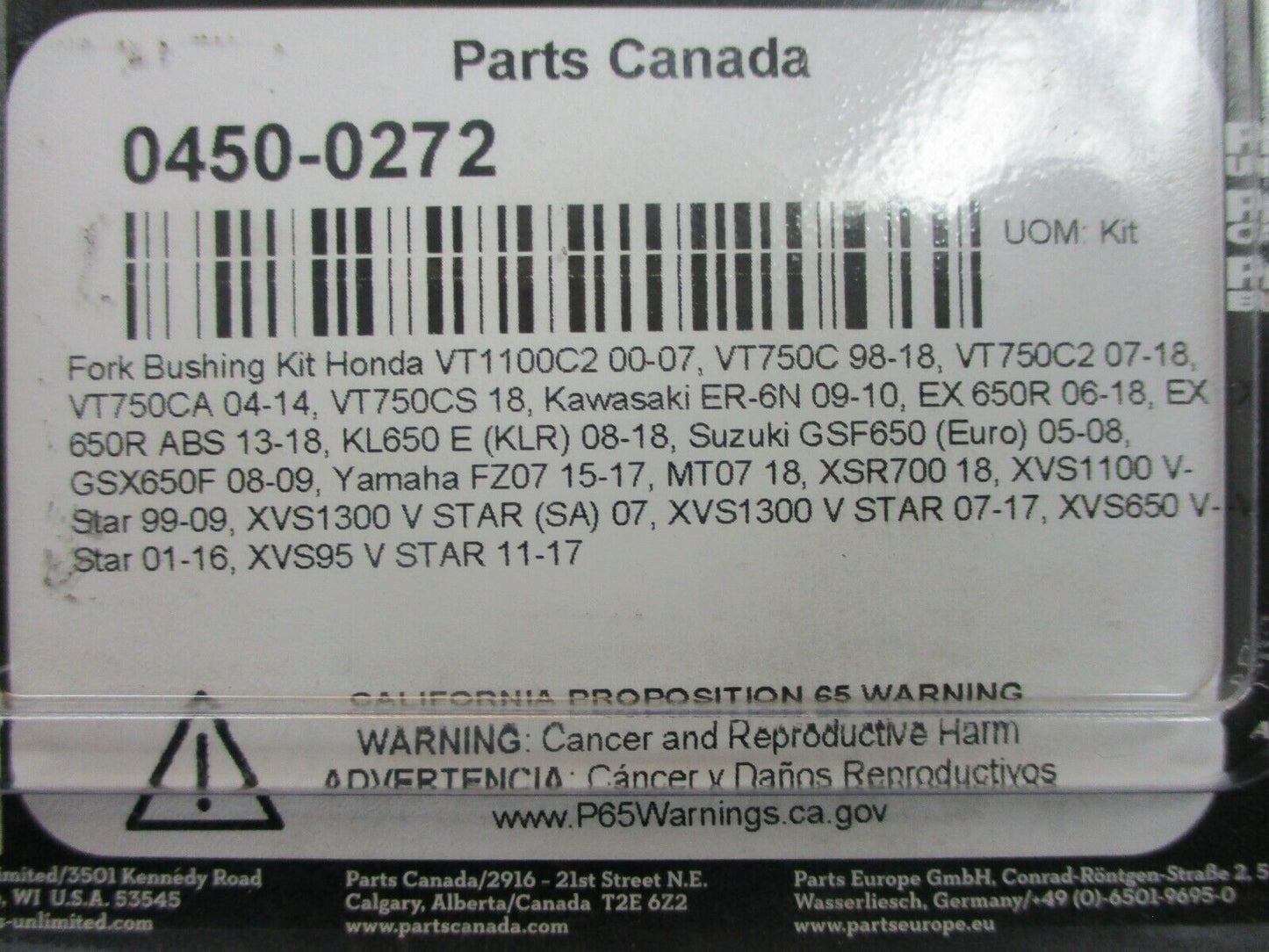 Moose Racing Fork Bushing Kit 0450-0272 Honda, Yamaha, Kawaski, Suzuki Models