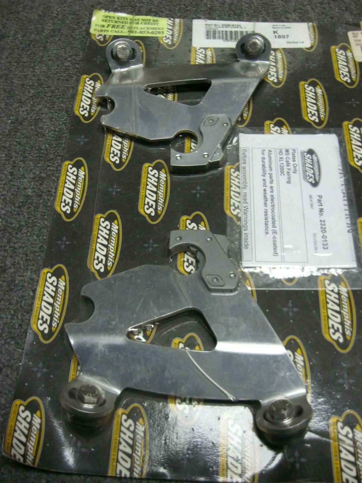 Memphis Shades MEK1897 Cafe Fairing Plates Harley Street & XL Models 2320-0133