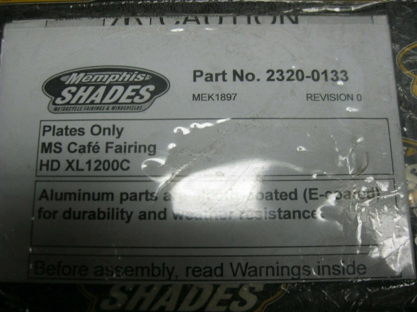 Memphis Shades MEK1897 Cafe Fairing Plates Harley Street & XL Models 2320-0133