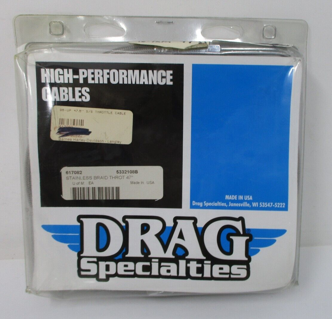 Drag Specialties 47"  Stainless Braid Throttle Cable 617082