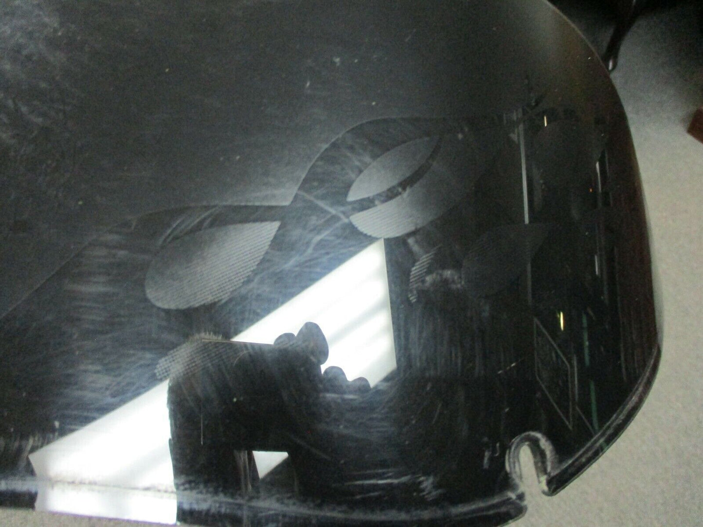 Aftermarket FLTR 6" Solid Black Windshield with 3 Skulls 13 and Earlier Harley