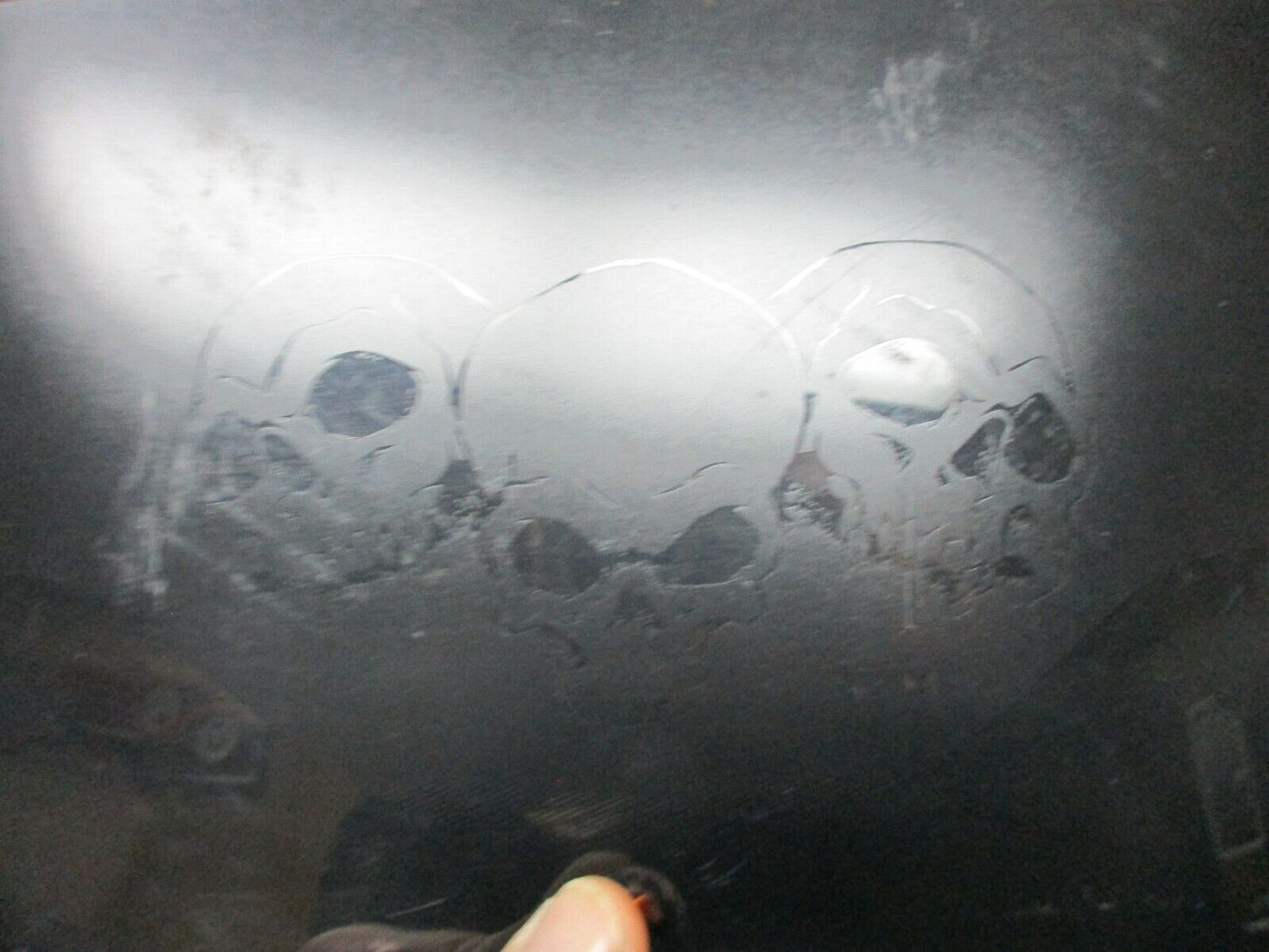 Aftermarket FLTR 6" Solid Black Windshield with 3 Skulls 13 and Earlier Harley