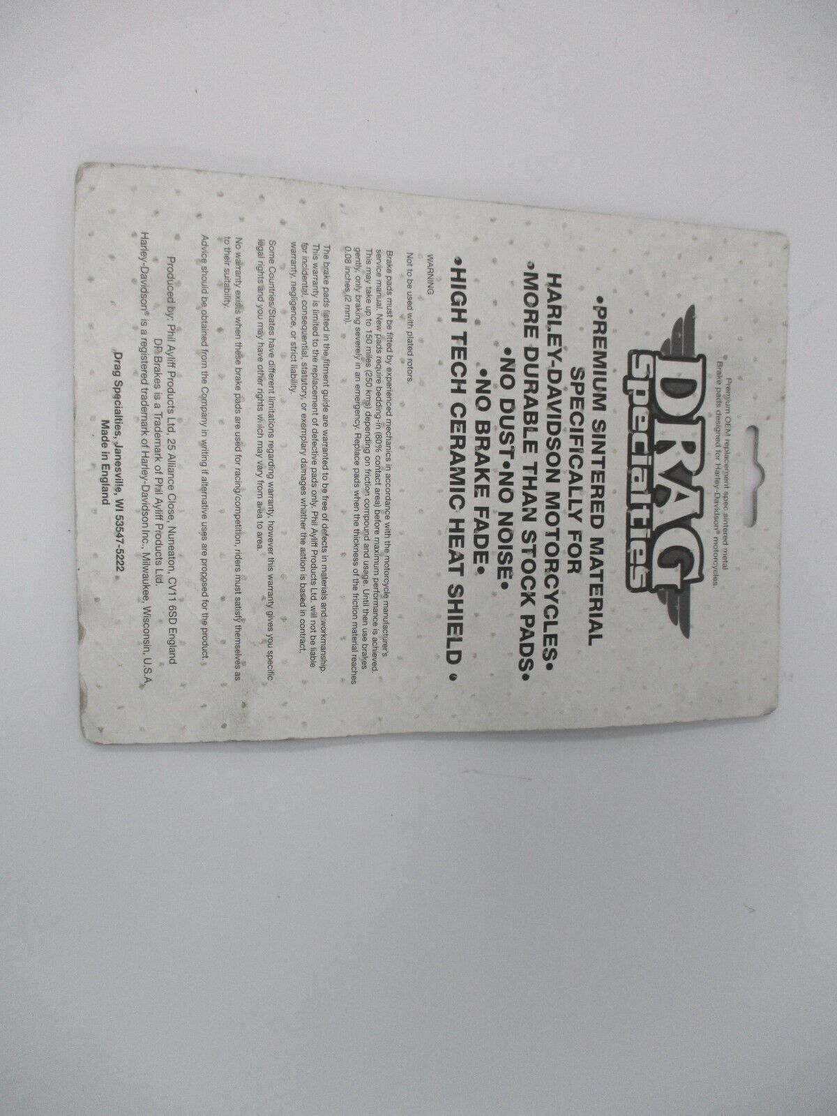 Drag Specialties Brake Pads 1721-2482