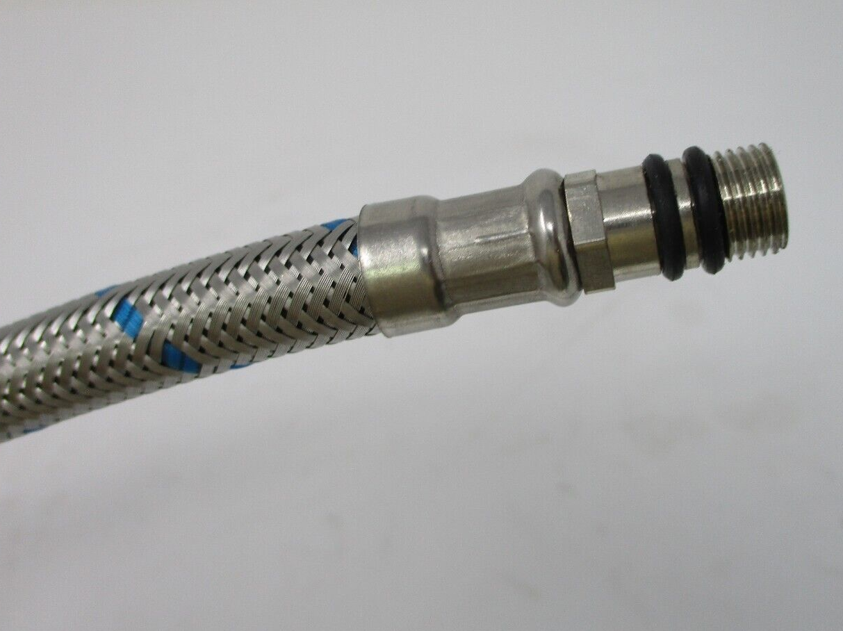 2pcs x 23" L Water Supply Hose Stainless Steel Red and Blue Faucet Connector
