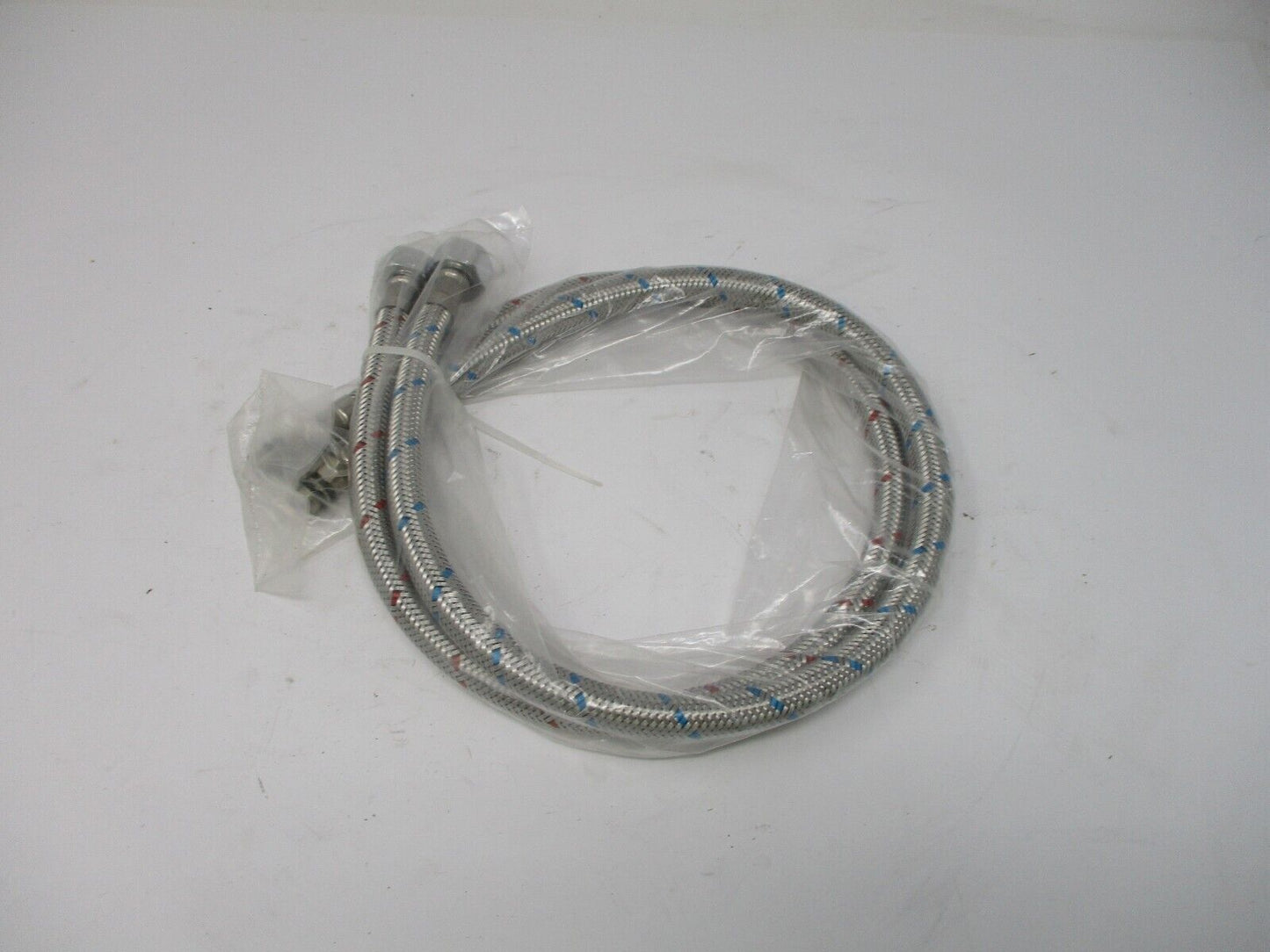2pcs x 23" L Water Supply Hose Stainless Steel Red and Blue Faucet Connector