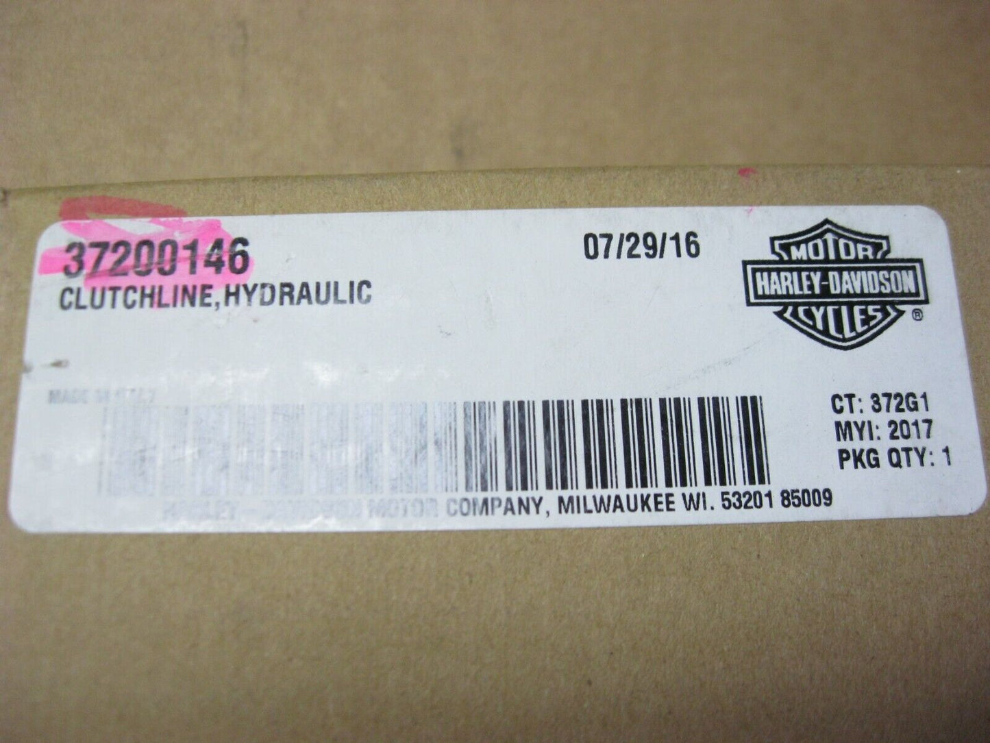 Harley Davidson OEM 2017-19 FLTRU, 2020 FLTRK Hydraulic Clutch Line 37200146