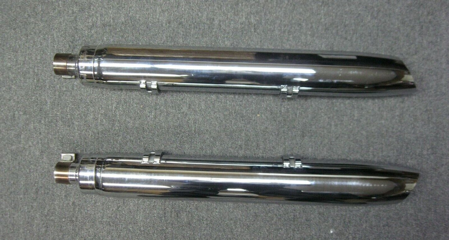 Indian Chieftain OEM Chrome Exhaust Mufflers 1262384-156 & 1262383-156
