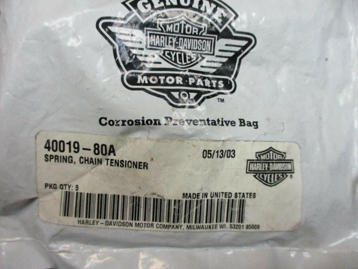 Harley Davidson OEM XL Sportster Chain Adjuster Spring 40019-80A 5 Pack