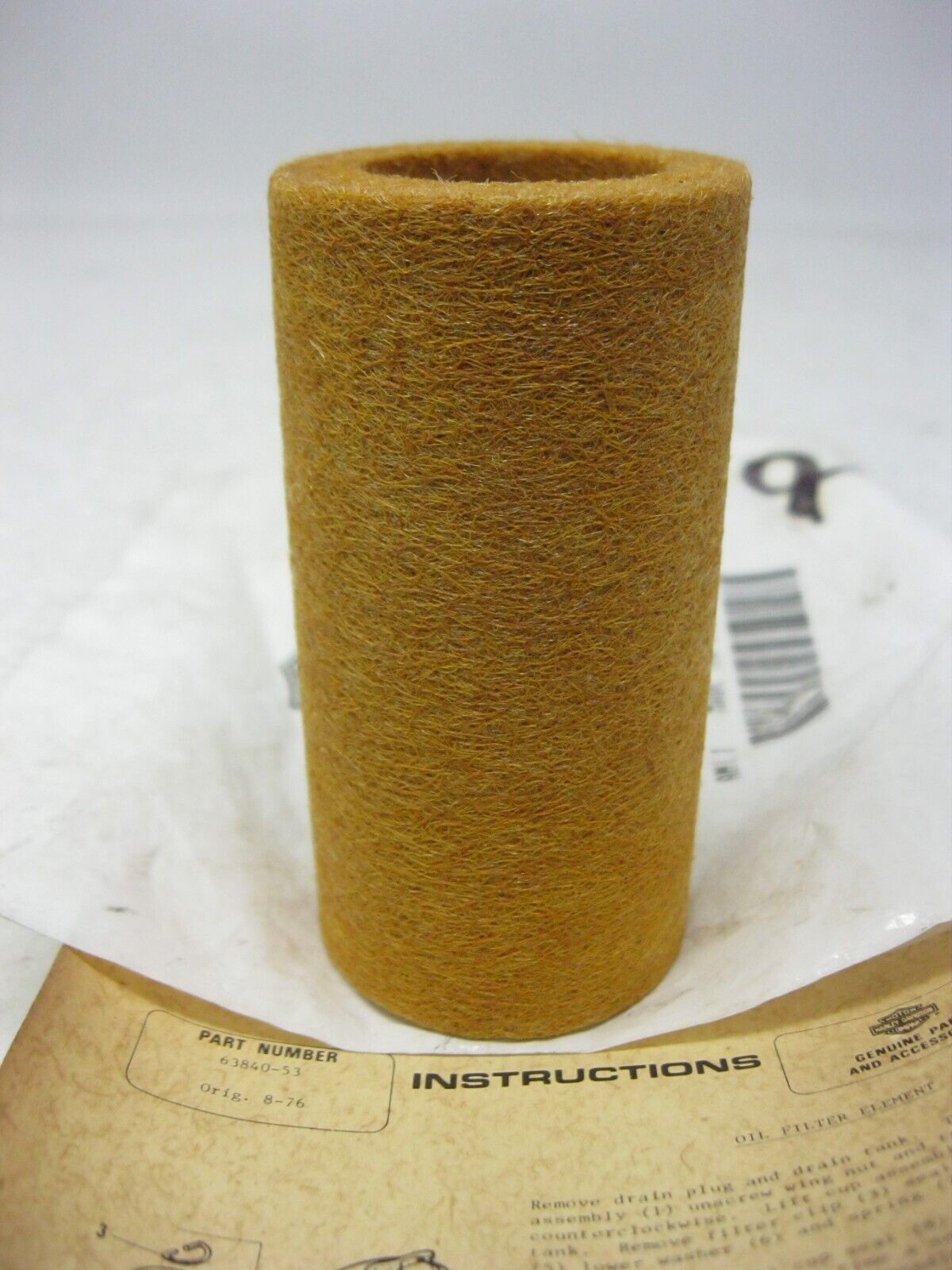 Harley-Davidson OEM 65-82 Big Twin, 54-78 XL In-Tank Oil Filter Element 63840-53