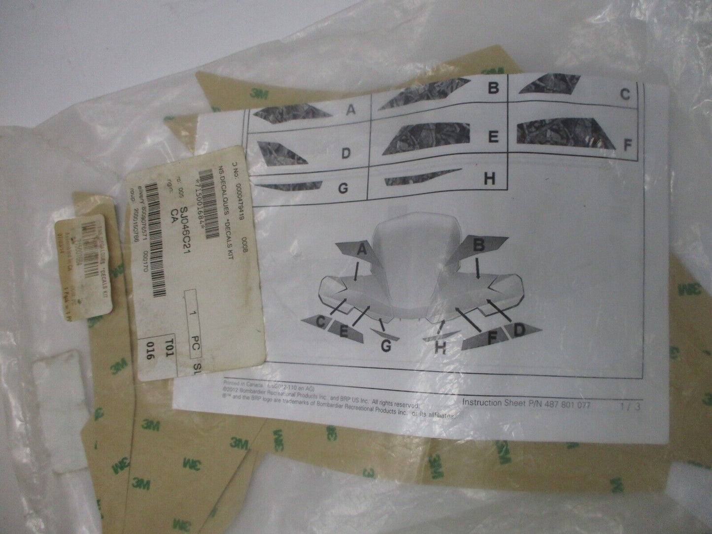 New Can-am Outlander Front Fairing Camo Decal Kit P/N 715001684 camouflage
